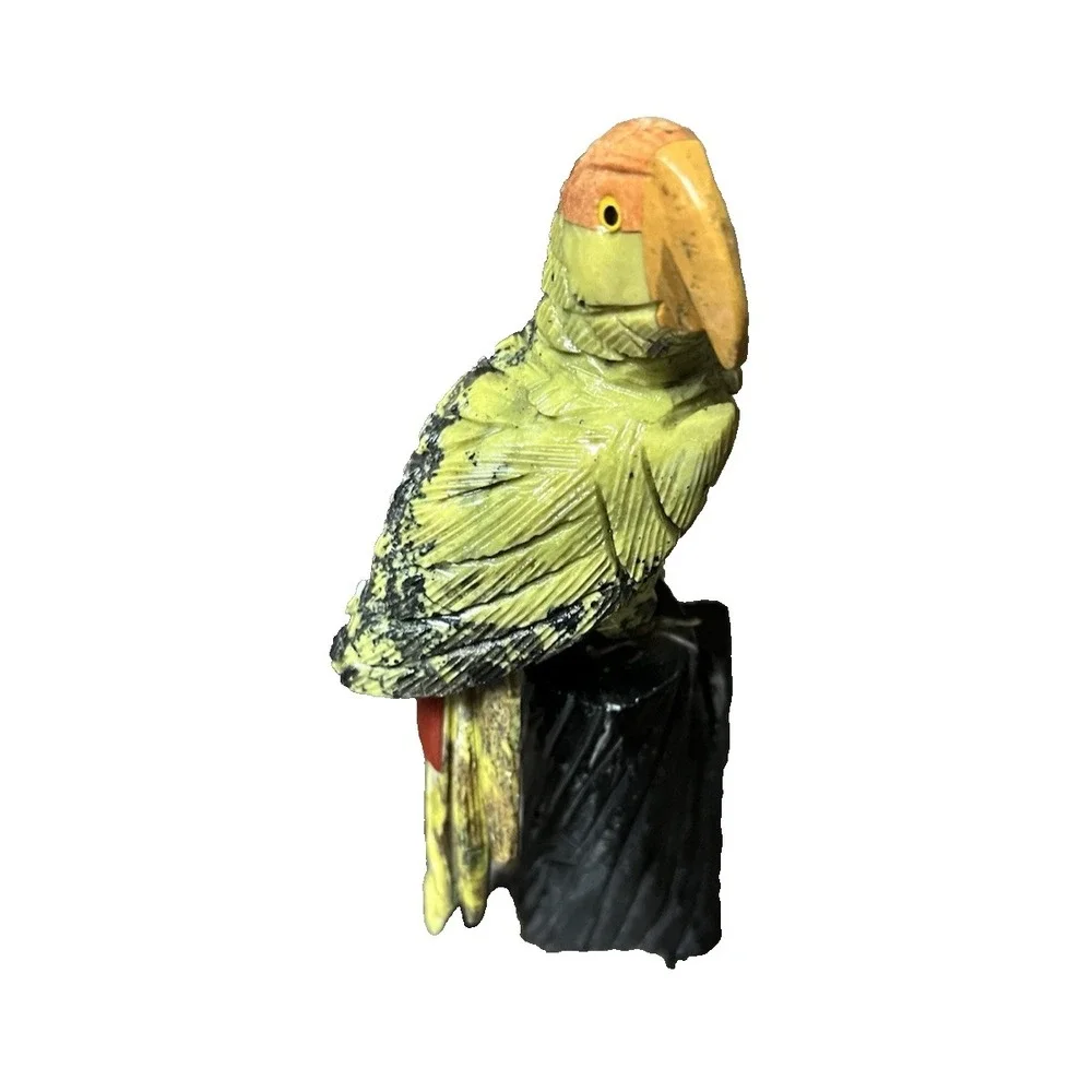 Peruvian Peru Parrot  McCaw Stone Rock Figurine Hand‎ Carved Mineral Art - Picture 6 of 11